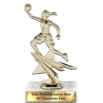 Trophy 7", 2X3 White Marble Base, Star Figure Female