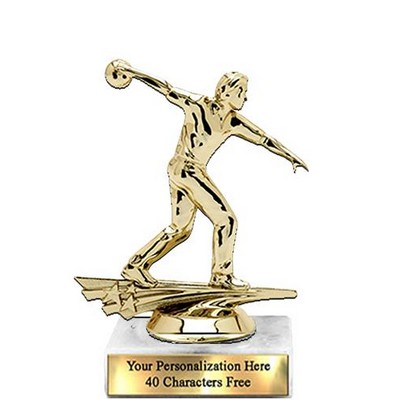 Trophy 7", 2X3 White Marble Base, Star Figure Male