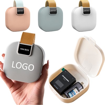 Cable Storage Box Leather Carry Handle