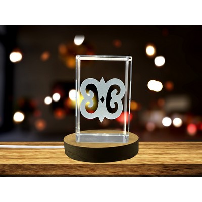 Hye Won Hye Crystal Award 3D Engraved Trophy - Wisdom and Knowledge African Symbol