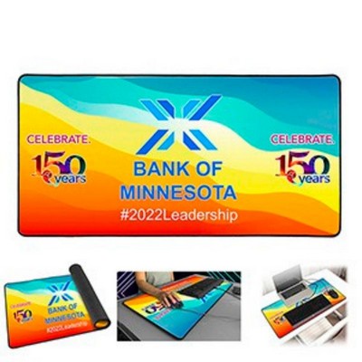 Extra Large Full Color Rubber Mousepad with Colored Overlock Stitching