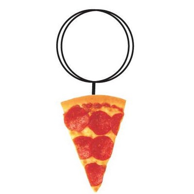 Pizza Slice Executive Key Chain w/Mirrored Back (3 Square Inch)
