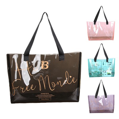Lightweight Transparent PVC Single ShoulderTote Bag