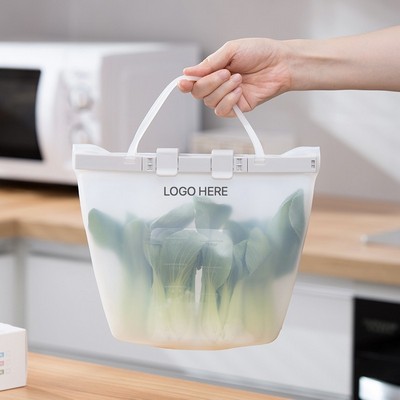 Silicone Food Storage Bag Resealable Fresh Keeping Bag Home Use 1000-2000ml
