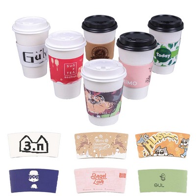 Corrugated Kraft Cup Sleeve Available In Full Color Imprint