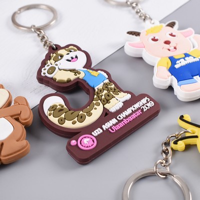 2" Custom PVC Soft Rubber Keychain