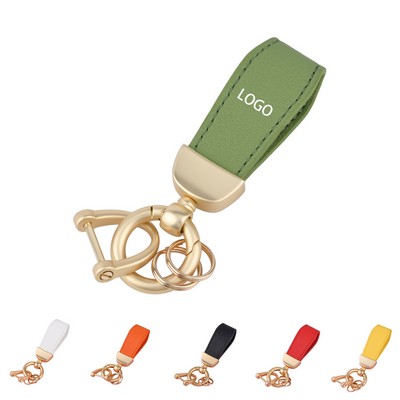 Genuine Leather Car Alloy Keychain