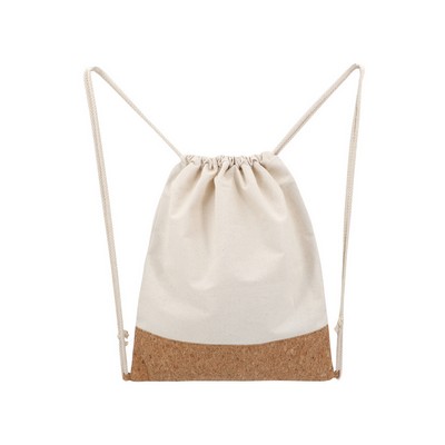 Cotton And Cork Drawstring Bag