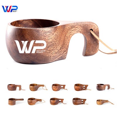 8oz Natural Wooden Coffee Wine Tea Cup