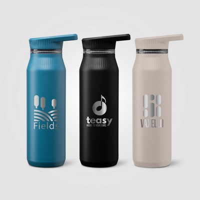 Majesty Stainless Steel Dual-Lid Handle Bottle - 25 oz. - Laser