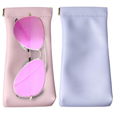 Portable Leather Soft Sunglasses Pouch