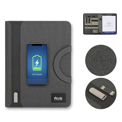 Portable Charging Portfolio with USB Drive