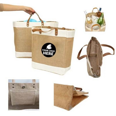 Eco-Chic Jute Tote Bag with Handle