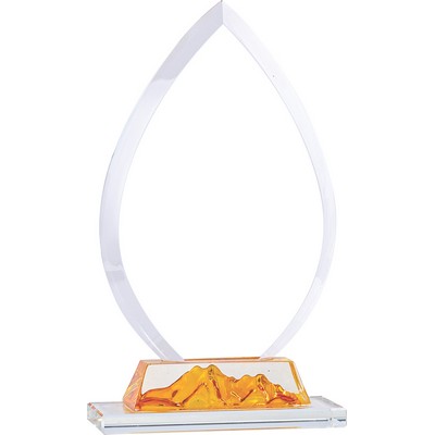 Mountain Crest Crystal Award, Amber, 10"