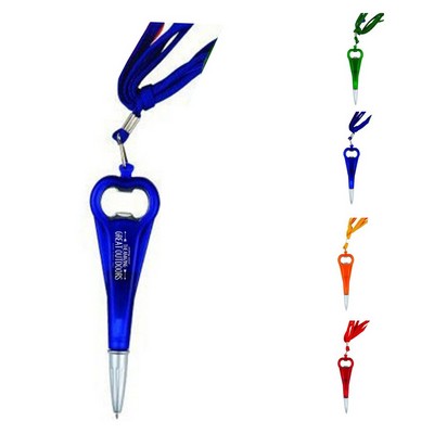 Cord Pen with Bottle Opener