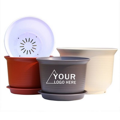 Small Plastic Gardening Flower Pots W/ Drainage Tray