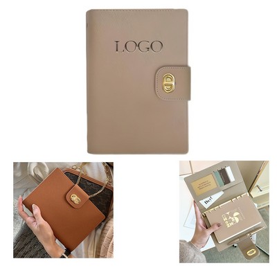 C6 Small Size Multi-Function Pu Leather Rotating Clasp Notebook