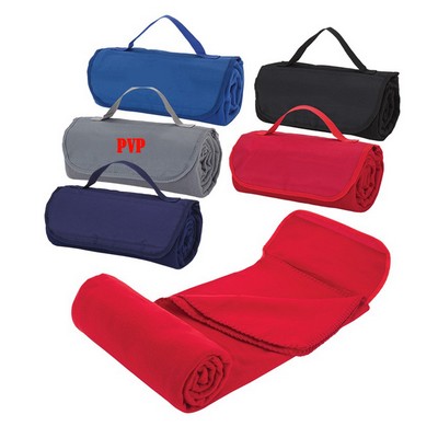 Airline Fleece Blanket With Roll-Up Design