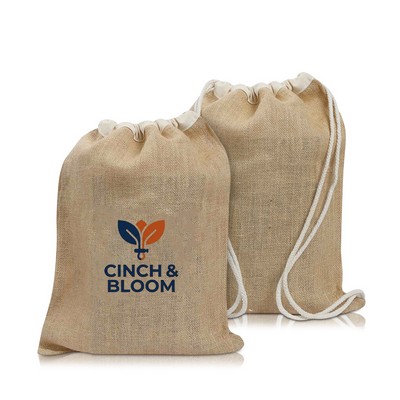 Natural Drawstring Jute Tote Bag