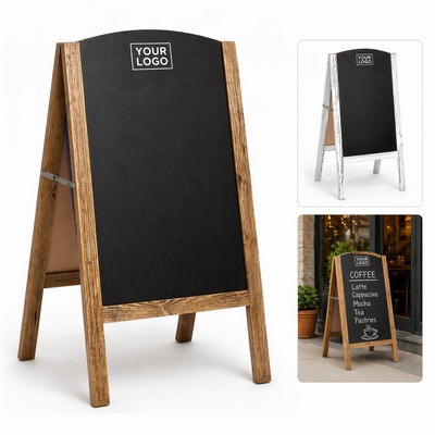 Wooden A-Frame Chalkboard Sidewalk Menu Sign