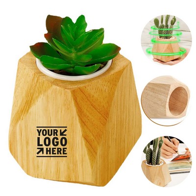 Natural Wood Plant Container
