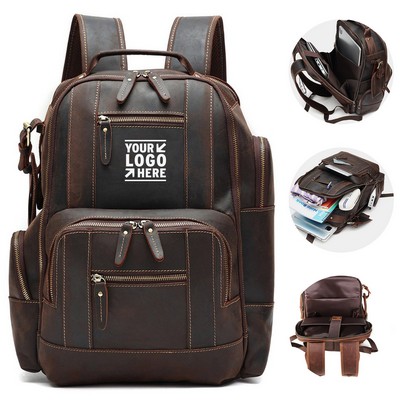 Classic Leather Laptop Backpack