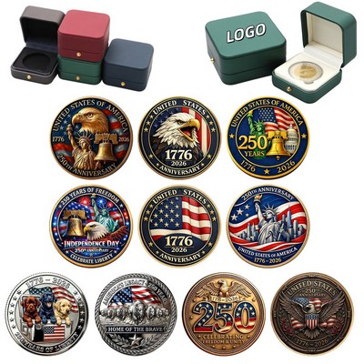 3D Sculpted Zinc Alloy 250th Anniversary Commemorative Coin w/ Gift Box