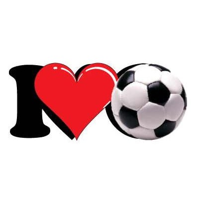 I Love Soccer Promotional Magnet w/ Strip Magnet (6 Square Inch)