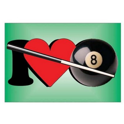 I Love Pool Rectangle Badge w/ Bar Pin (2"x3")