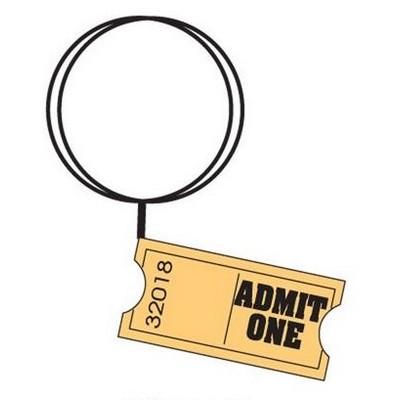 Admit One Ticket Stub Executive Key Chain w/Mirrored Back (12 Square Inch)