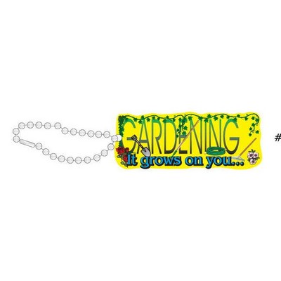Gardener Slogan Promotional Line Key Chain w/Black Back (2 Square Inch)