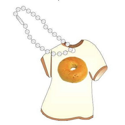 Bagel Promotional T Shirt Key Chain w/ Black Back (4 Square Inch)