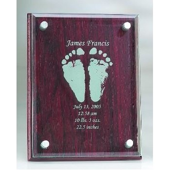 Rosewood Finish Plaque w/Glass Top (10"x12")