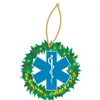 Caduceus Cross Promotional Wreath Ornament w/ Black Back (2 Square Inch)