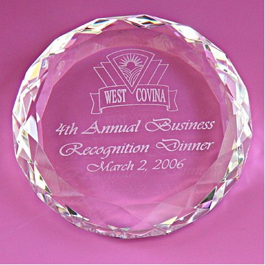 Optical Crystal Beveled Paperweight