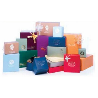 Gloss Colors on White 2 Piece Lock Corner Box (14"x14"x5")