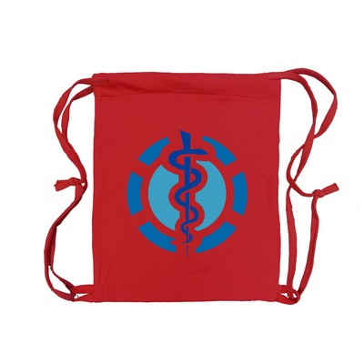Salsa Red Blended Knitted Tote Drawwstring Bags (14"x17")