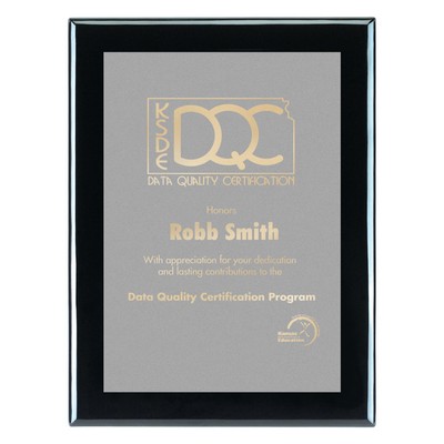 Plaque - 8"x10" Piano Wood Plaque w/ Plain Silver Plate (6"x8")