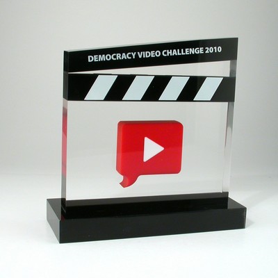 Clapboard Lucite® Embedment Award (8" x 8" x 3")