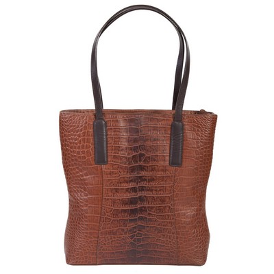 Croco Print Leather Handbag