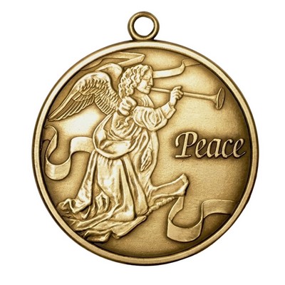 Solid Brass 2" Brass Angel w/ Reverse Full Color Imprint