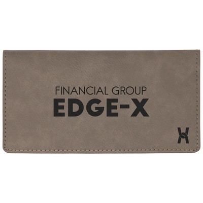 Gray Leatherette Checkbook Cover