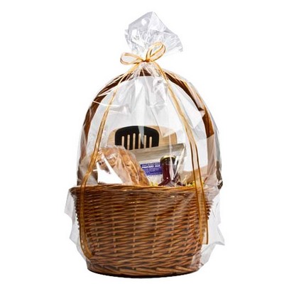 Clear Polypropylene Gift Basket Bag w/Round Bottom (24"x30")