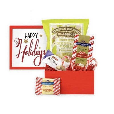 Happy Holidays Red Snack & Cocoa Gift Box