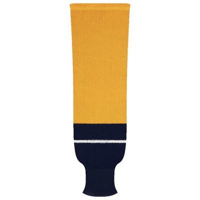 Nashville Pro Series Gold & Navy Blue Sock w/White Stripe