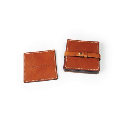 Italian Leather Drink Coasters - Terra - Borlino