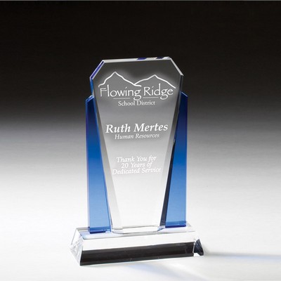 Optical Shield Shape Crystal Award (10" x 6")