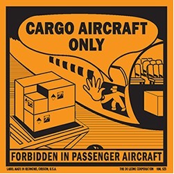Cargo Aircraft Only, Handling Vinyl Labels - 4.5" x 4.5"