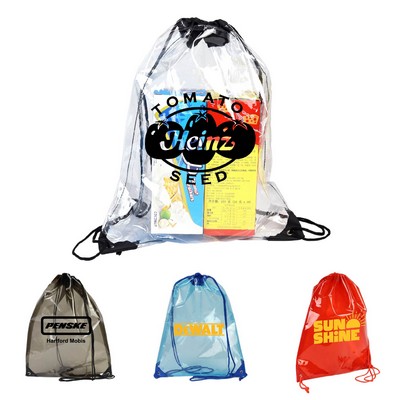600D Polyester Clear Sling Drawstring Gym& Sports Travel Backpack