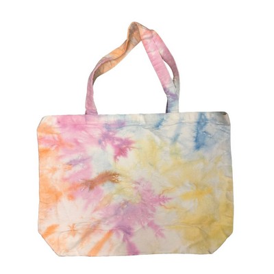 Large Canvas Swirl Tie Dye Shopper Tote Bag